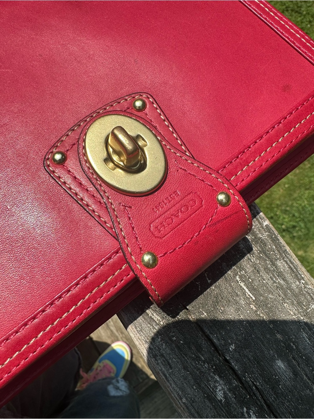Coach Pink Leather Turnlock Planner - Picture 9 of 13
